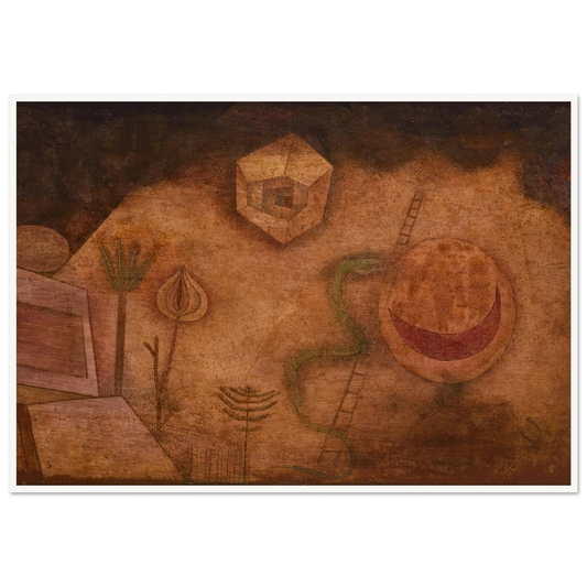 Die Schlange auf der Leiter (1929) Art Print | Paul Klee - Framed Poster - 30x40 cm / 12x16″ - Black frame