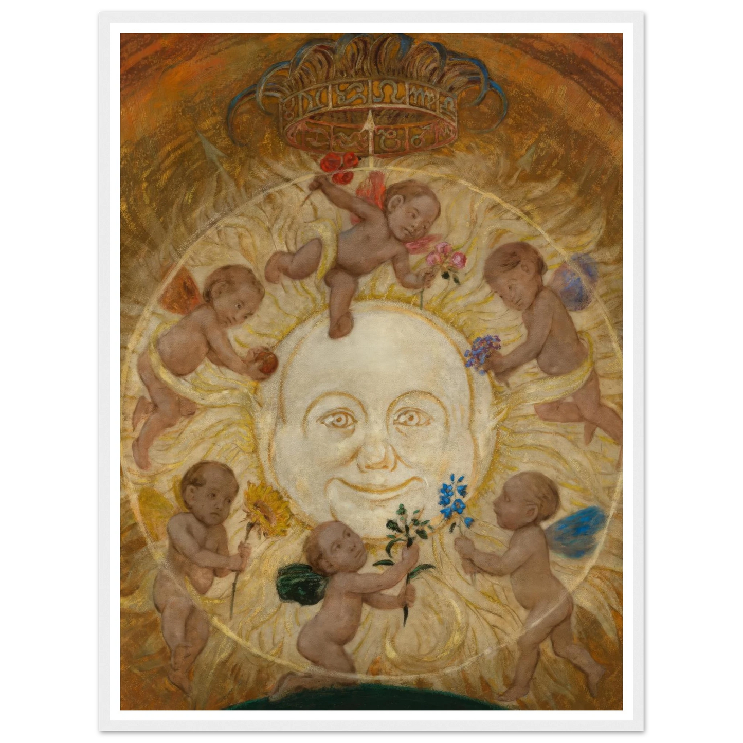 Die Sonne (1906) Art Print | Hans Thoma - Framed Poster - 30x40 cm / 12x16″ - Black frame