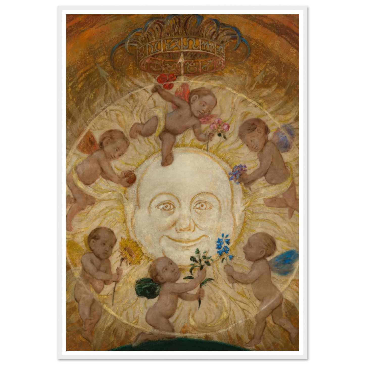 Die Sonne (1906) Art Print | Hans Thoma - Framed Poster - 30x40 cm / 12x16″ - Black frame