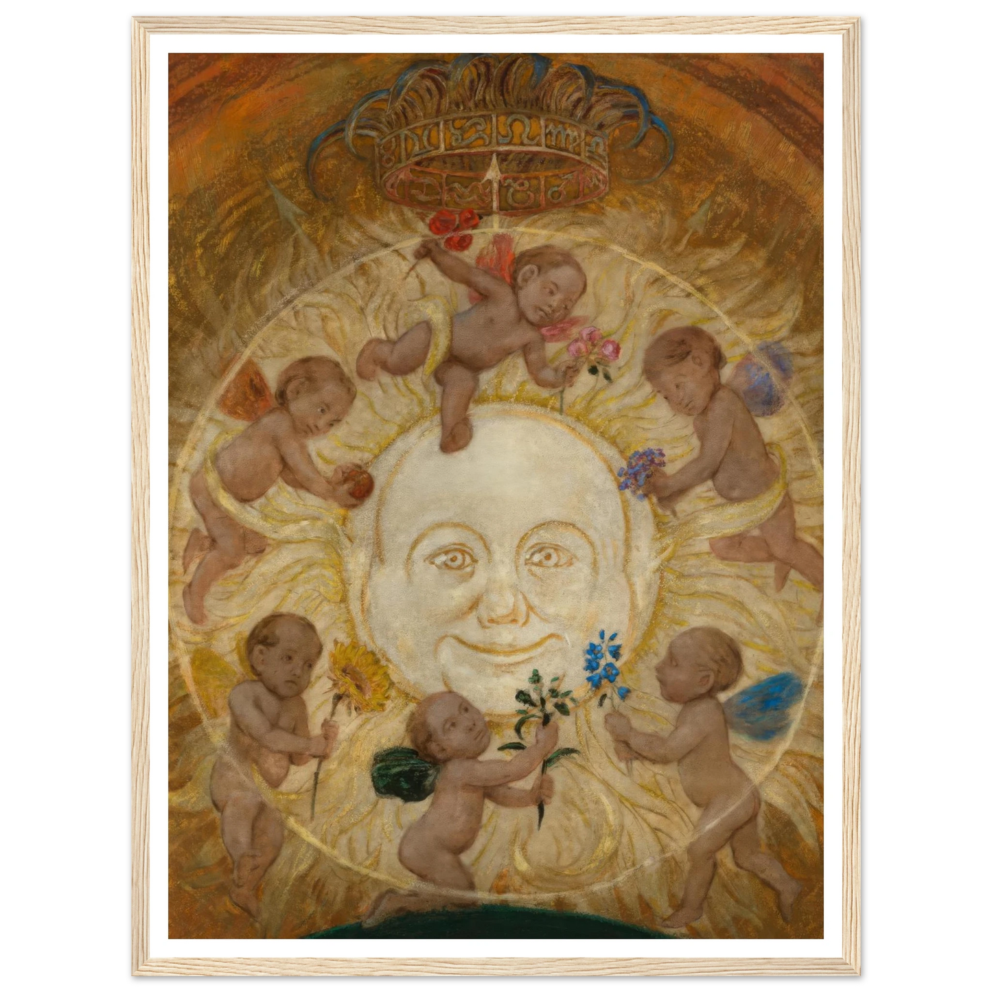 Die Sonne (1906) Art Print | Hans Thoma - Framed Poster - 30x40 cm / 12x16″ - Black frame