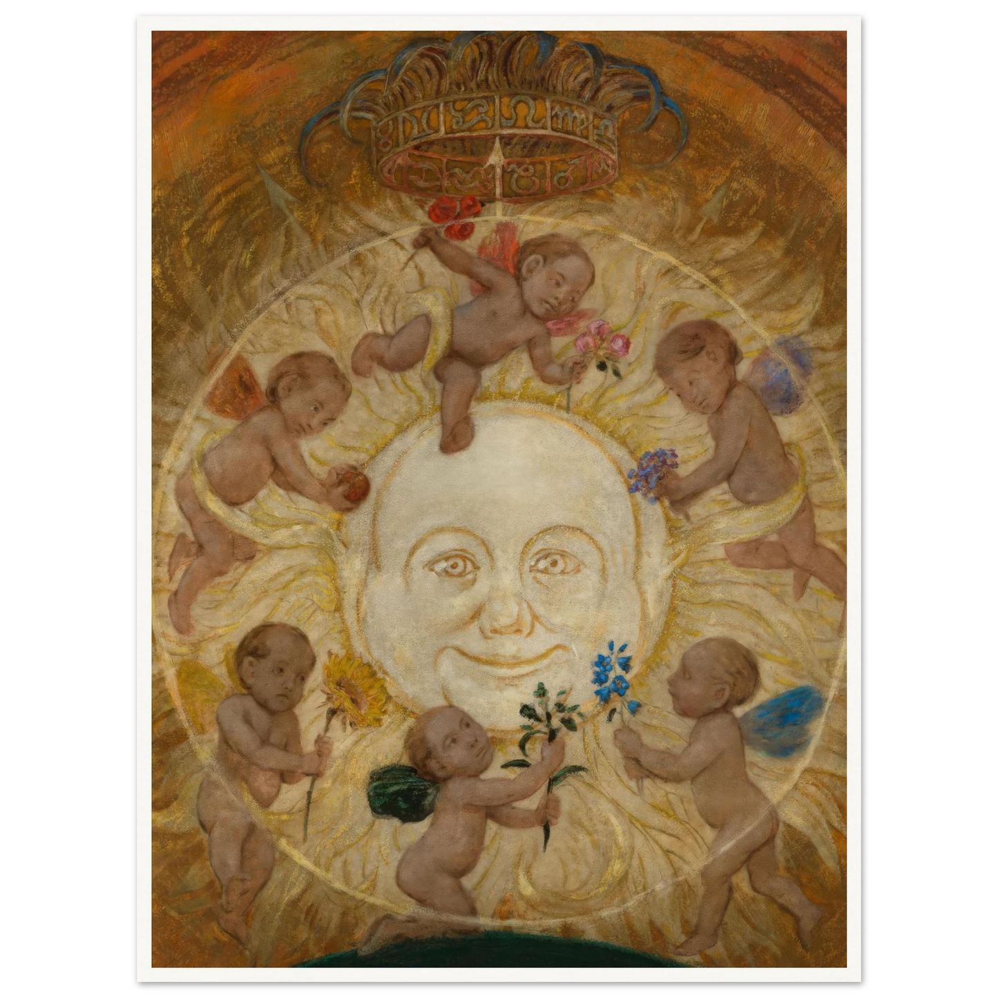 Die Sonne (1906) Art Print | Hans Thoma - Framed Poster - 30x40 cm / 12x16″ - Black frame