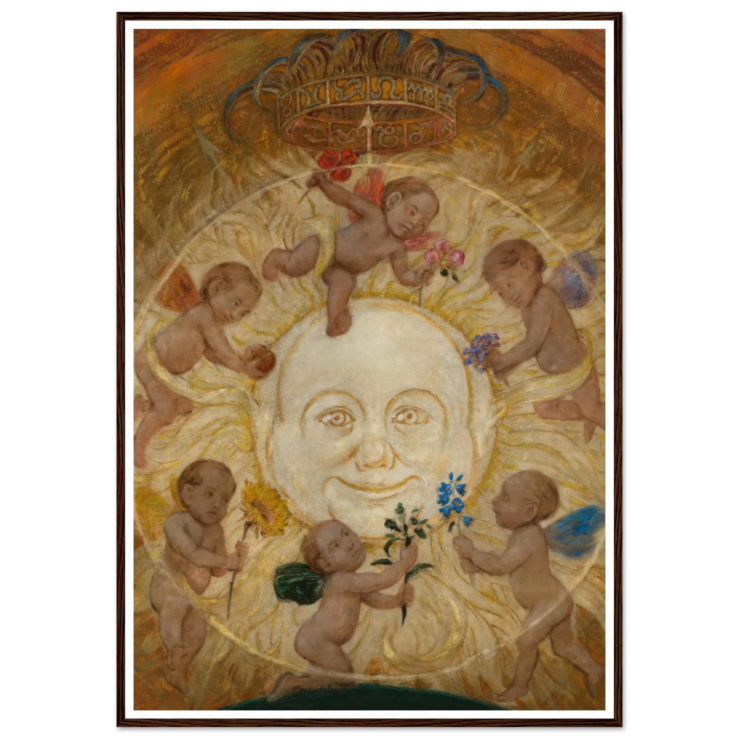 Die Sonne (1906) Art Print | Hans Thoma - Framed Poster - 30x40 cm / 12x16″ - Black frame