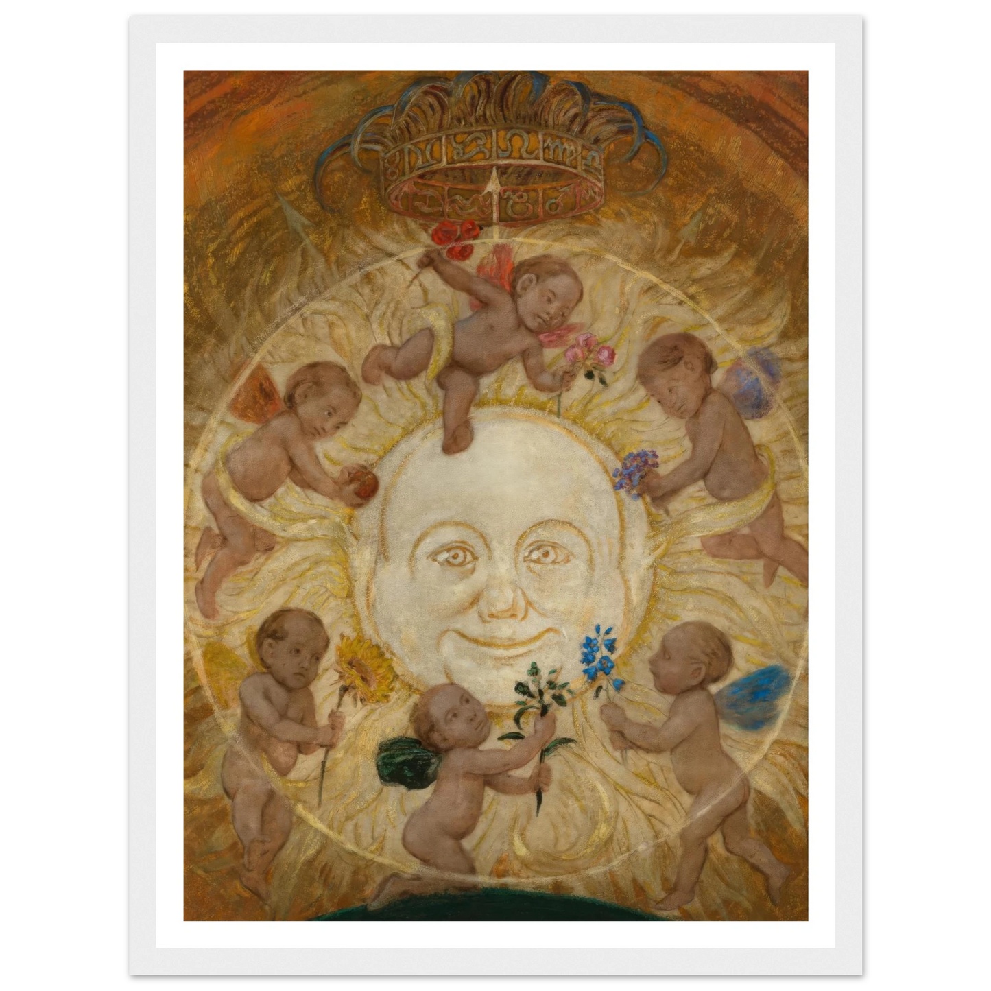 Die Sonne (1906) Art Print | Hans Thoma - Framed Poster - 30x40 cm / 12x16″ - Black frame