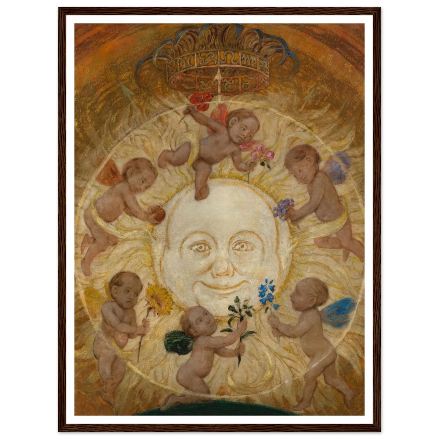 Die Sonne (1906) Art Print | Hans Thoma - Framed Poster - 30x40 cm / 12x16″ - Black frame