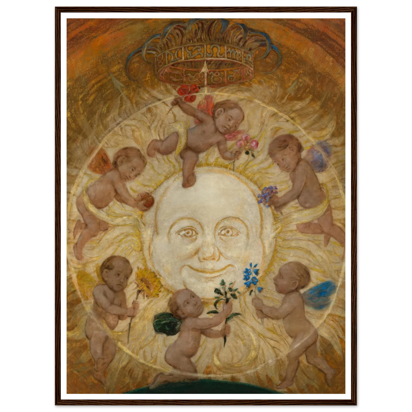 Die Sonne (1906) Art Print | Hans Thoma - Framed Poster - 30x40 cm / 12x16″ - Black frame