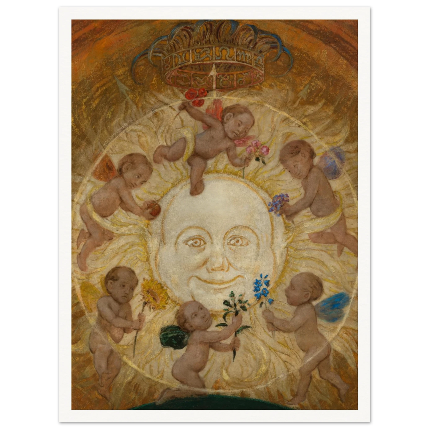 Die Sonne (1906) Art Print | Hans Thoma - Framed Poster - 30x40 cm / 12x16″ - Black frame