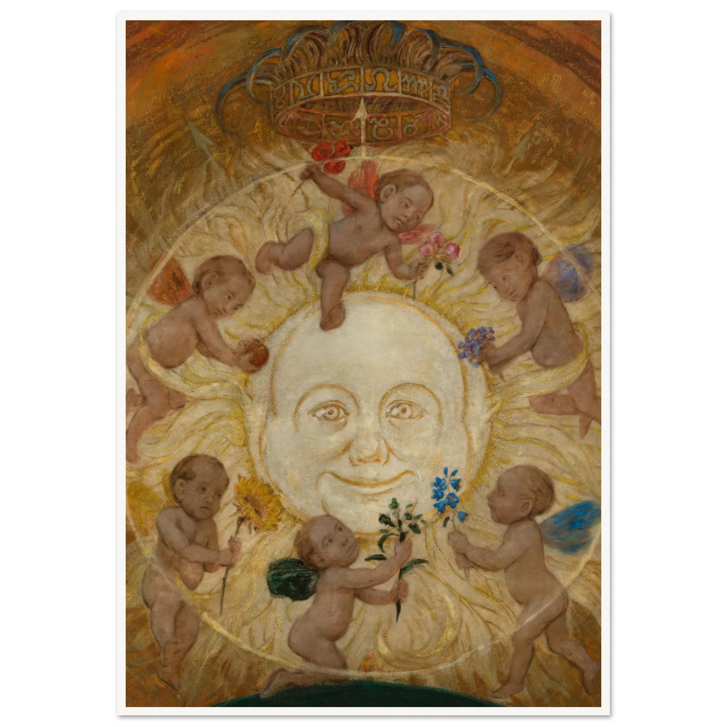 Die Sonne (1906) Art Print | Hans Thoma - Framed Poster - 30x40 cm / 12x16″ - Black frame