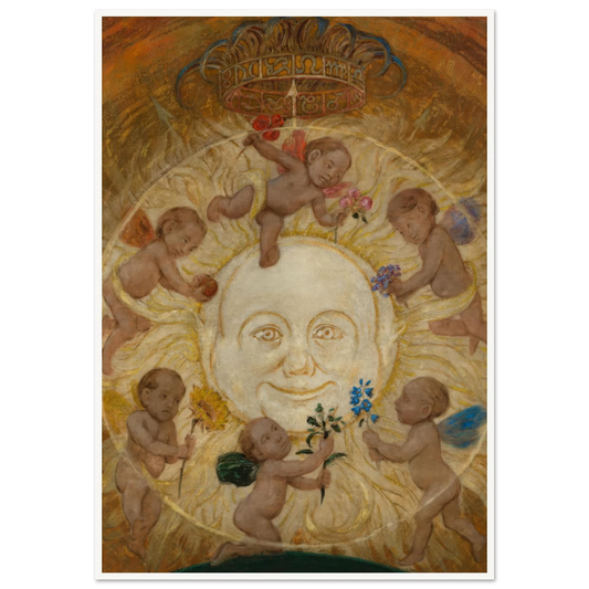 Die Sonne (1906) Art Print | Hans Thoma - Framed Poster - 30x40 cm / 12x16″ - Black frame