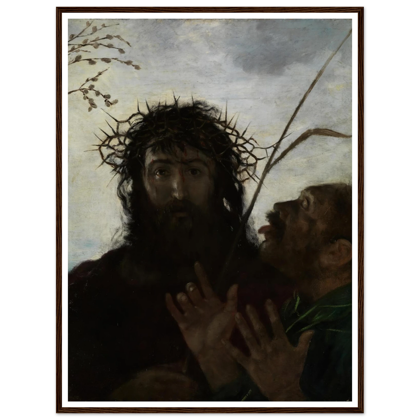 Die Verspottung Jesu Art Print | Hans Thoma - Framed Poster - 30x40 cm / 12x16″ - Black frame