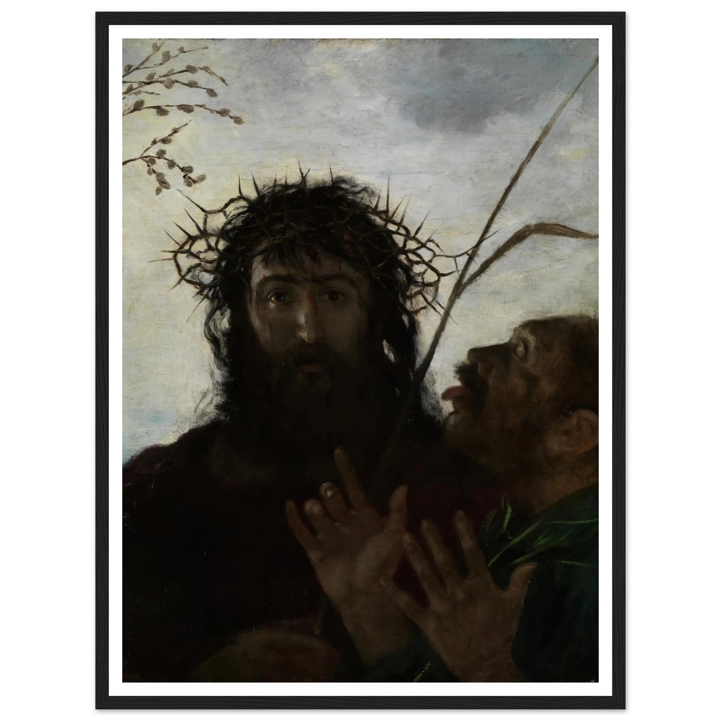 Die Verspottung Jesu Art Print | Hans Thoma - Framed Poster - 30x40 cm / 12x16″ - Black frame
