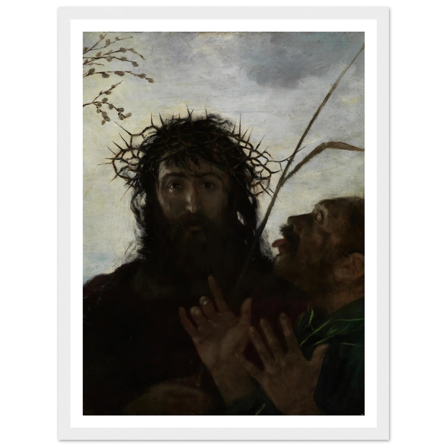 Die Verspottung Jesu Art Print | Hans Thoma - Framed Poster - 30x40 cm / 12x16″ - Black frame