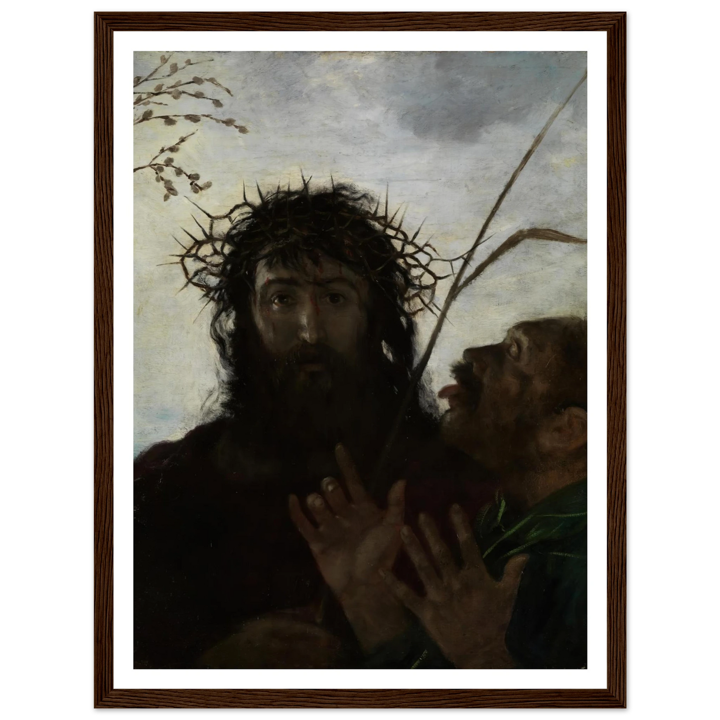 Die Verspottung Jesu Art Print | Hans Thoma - Framed Poster - 30x40 cm / 12x16″ - Black frame