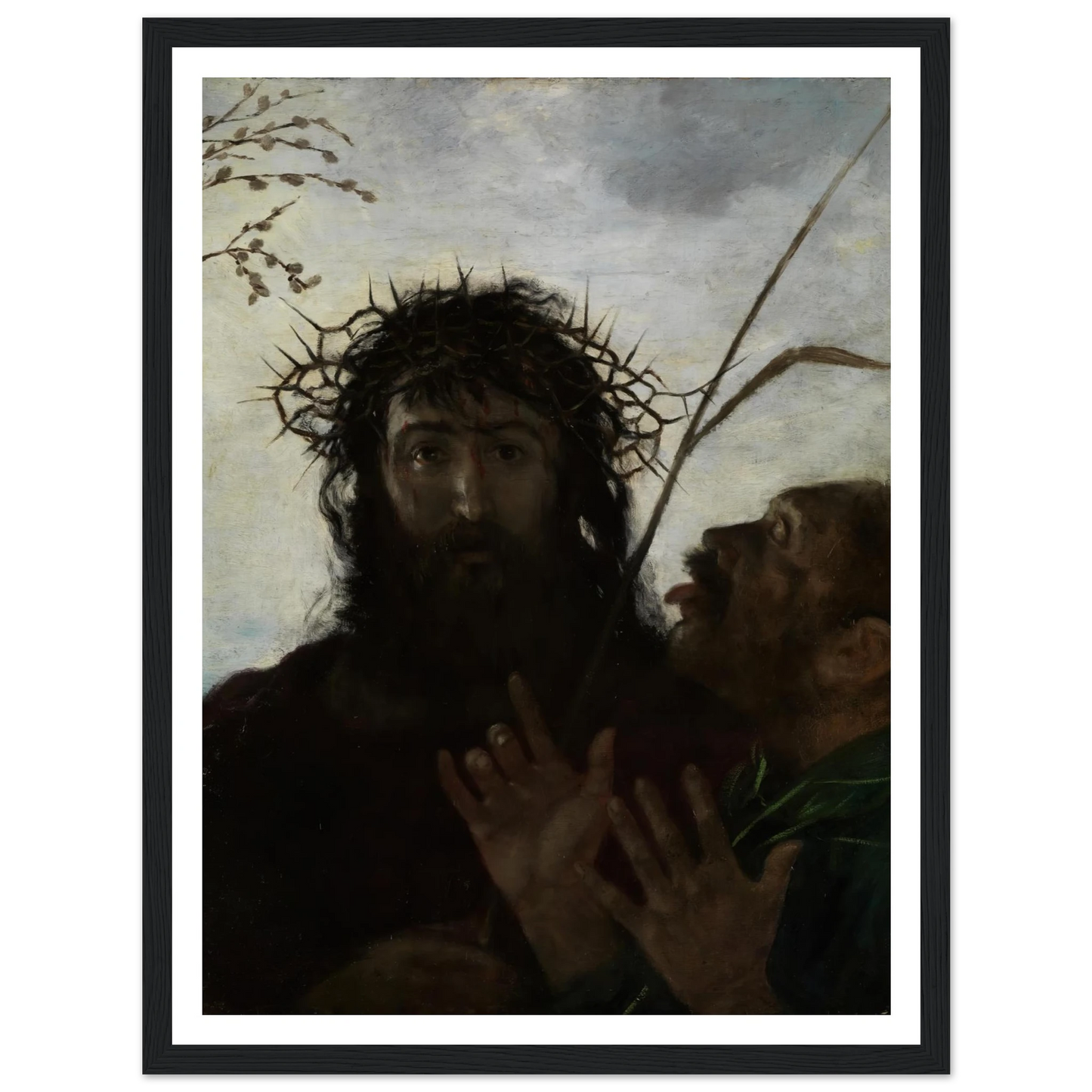 Die Verspottung Jesu Art Print | Hans Thoma - Framed Poster - 30x40 cm / 12x16″ - Black frame