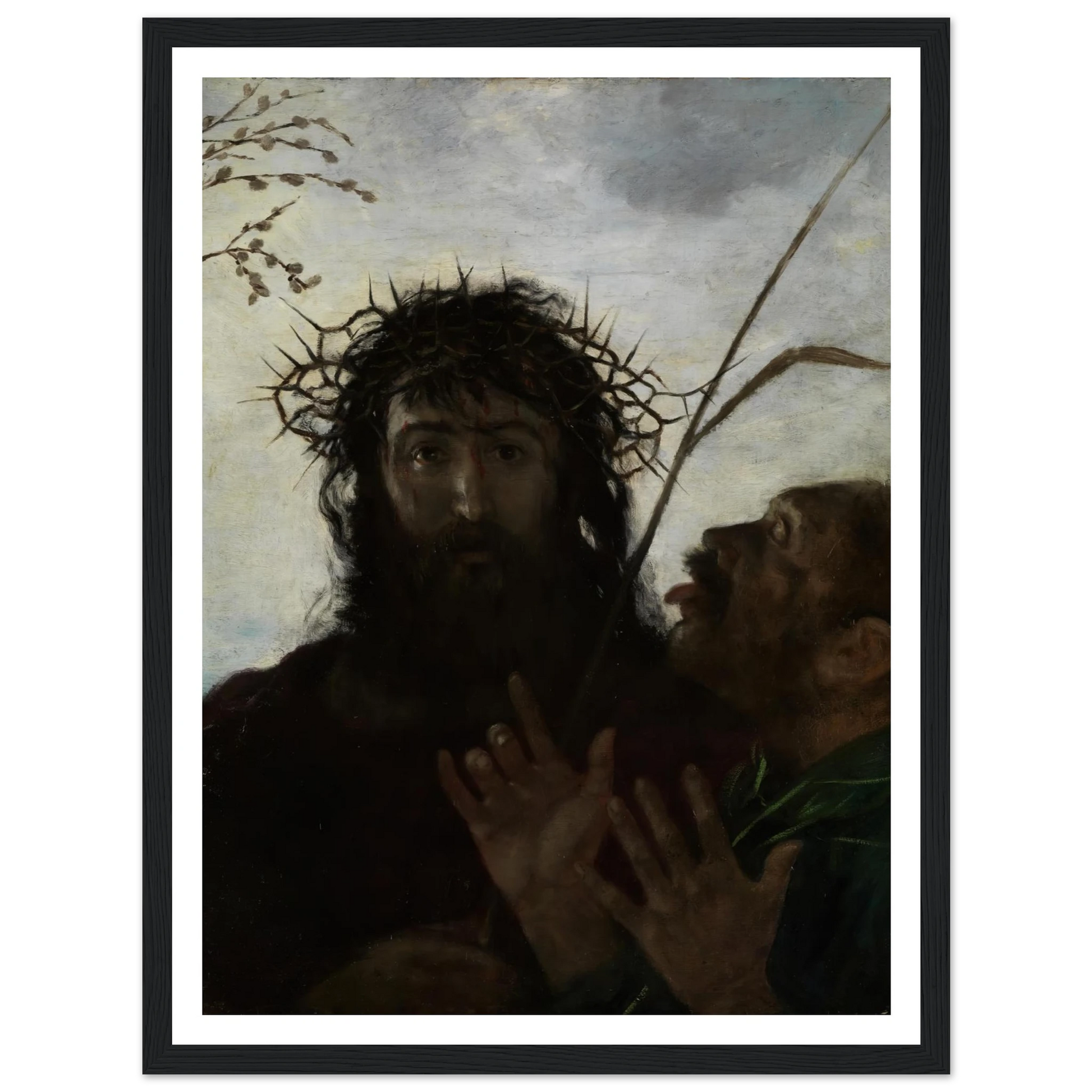 Die Verspottung Jesu Art Print | Hans Thoma - Framed Poster - 30x40 cm / 12x16″ - Black frame