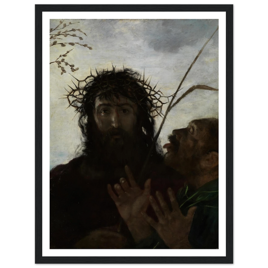 Die Verspottung Jesu Art Print | Hans Thoma - Framed Poster - 30x40 cm / 12x16″ - Black frame