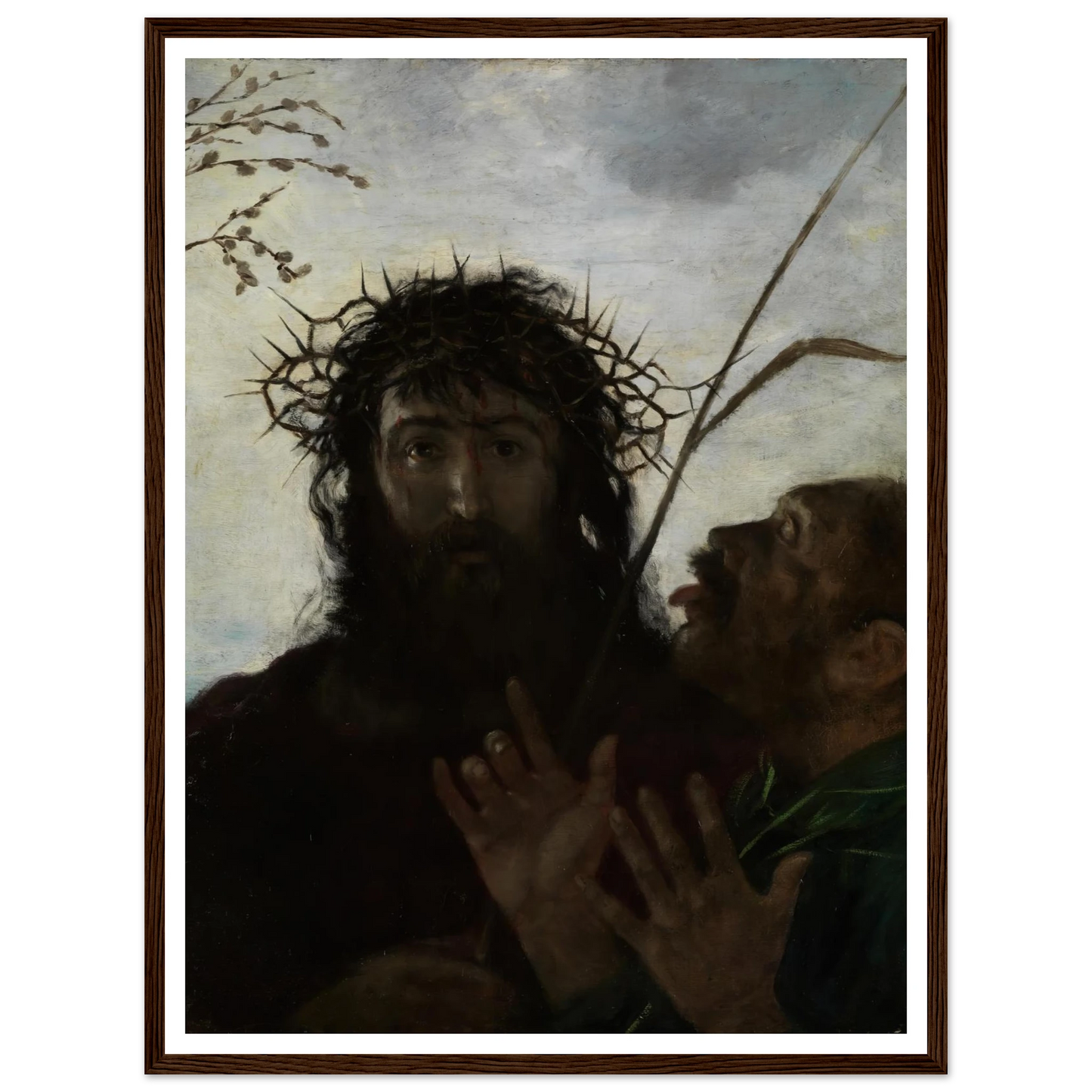 Die Verspottung Jesu Art Print | Hans Thoma - Framed Poster - 30x40 cm / 12x16″ - Black frame