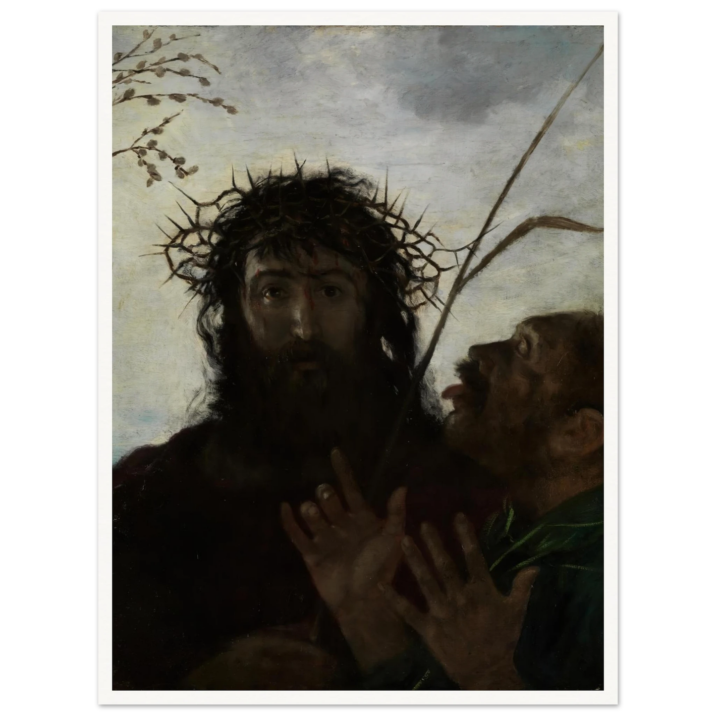 Die Verspottung Jesu Art Print | Hans Thoma - Framed Poster - 30x40 cm / 12x16″ - Black frame