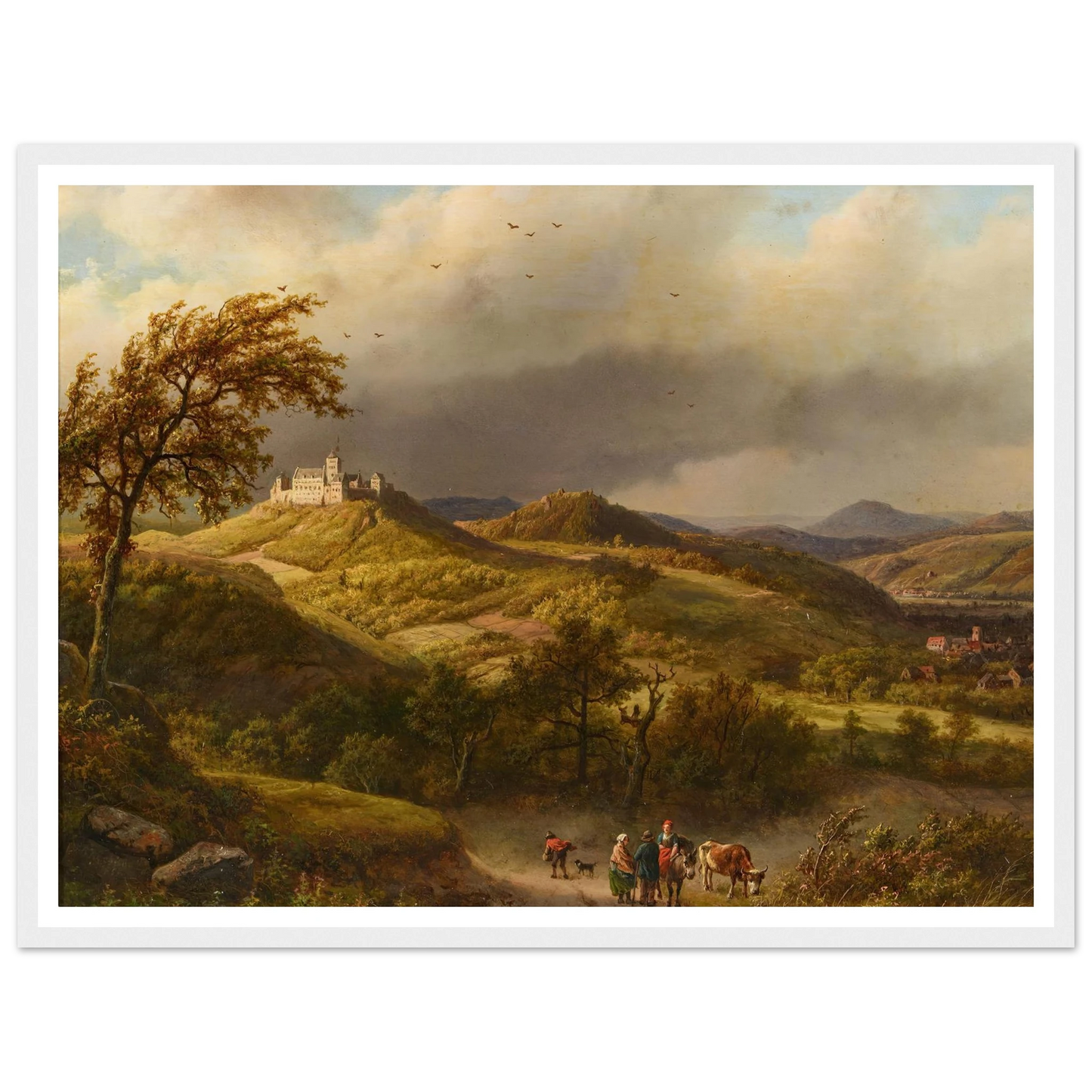 Die Wartburg bei Eisenach (1858) Art Print | Barend Cornelis Koekkoek - Framed Poster - 30x40 cm / 12x16″ - Black frame