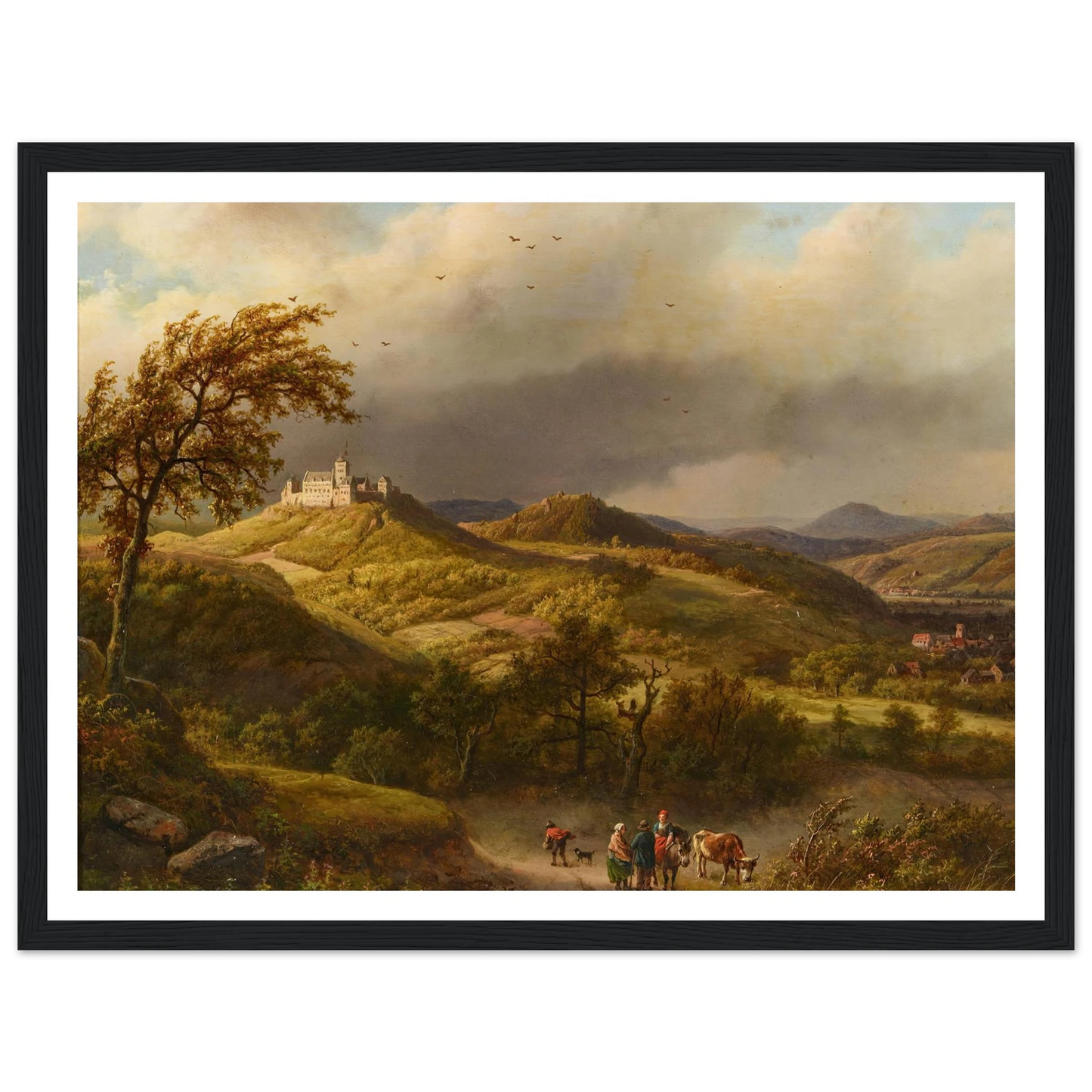 Die Wartburg bei Eisenach (1858) Art Print | Barend Cornelis Koekkoek - Framed Poster - 30x40 cm / 12x16″ - Black frame