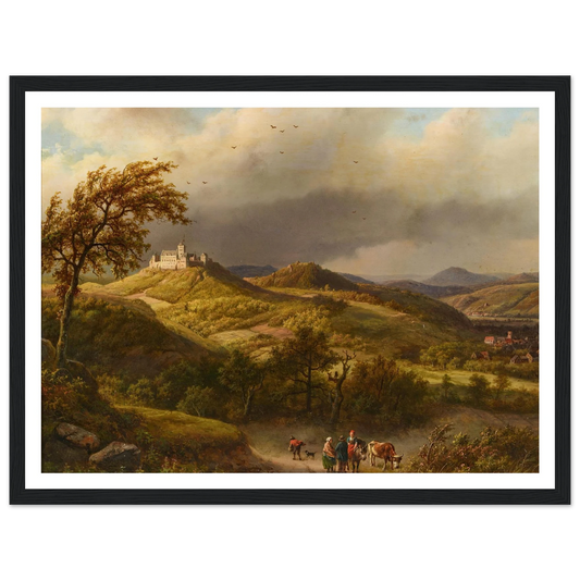Die Wartburg bei Eisenach (1858) Art Print | Barend Cornelis Koekkoek - Framed Poster - 30x40 cm / 12x16″ - Black frame