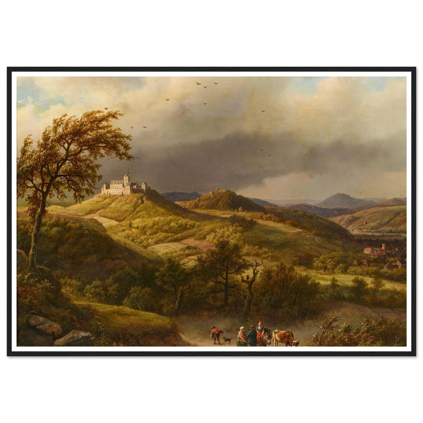 Die Wartburg bei Eisenach (1858) Art Print | Barend Cornelis Koekkoek - Framed Poster - 30x40 cm / 12x16″ - Black frame