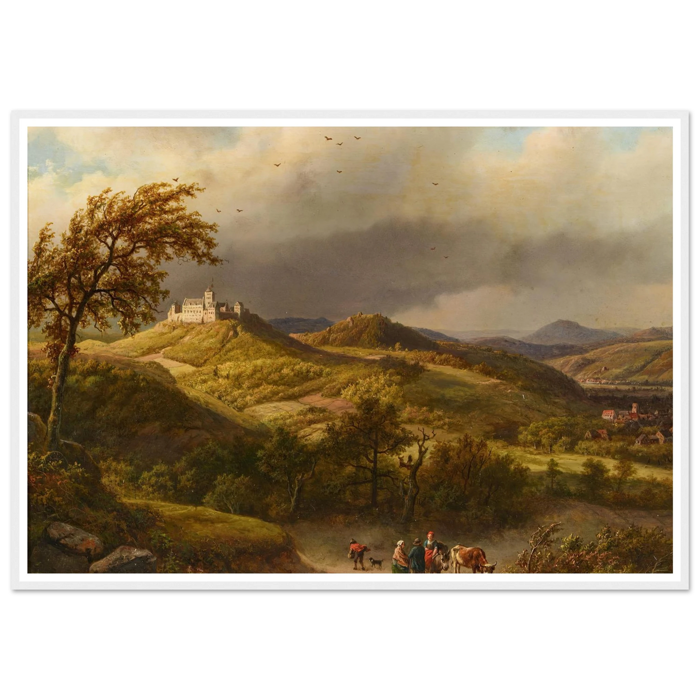 Die Wartburg bei Eisenach (1858) Art Print | Barend Cornelis Koekkoek - Framed Poster - 30x40 cm / 12x16″ - Black frame