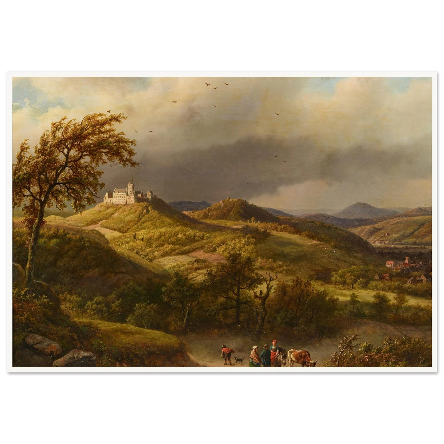 Die Wartburg bei Eisenach (1858) Art Print | Barend Cornelis Koekkoek - Framed Poster - 30x40 cm / 12x16″ - Black frame