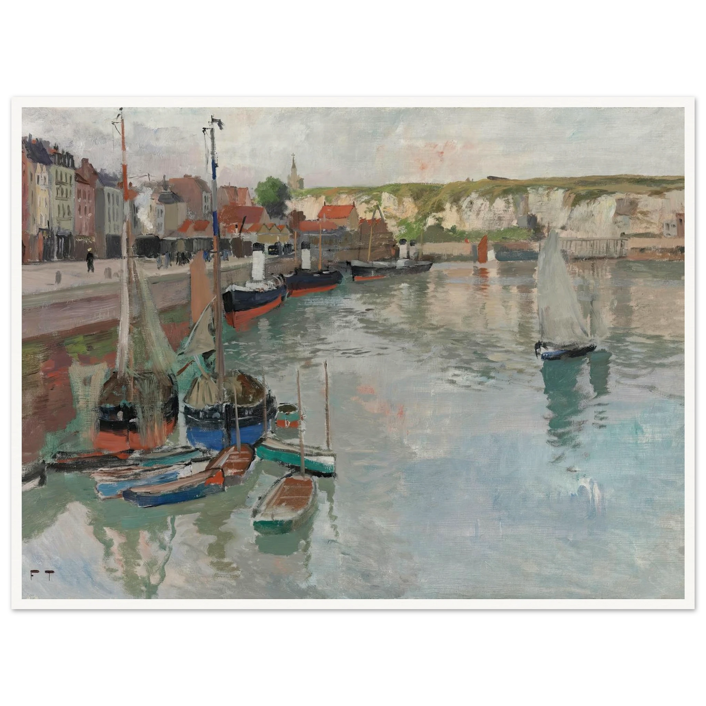 Dieppe (circa 1894) Art Print | Frits Thaulow - Framed Poster - 30x40 cm / 12x16″ - Black frame