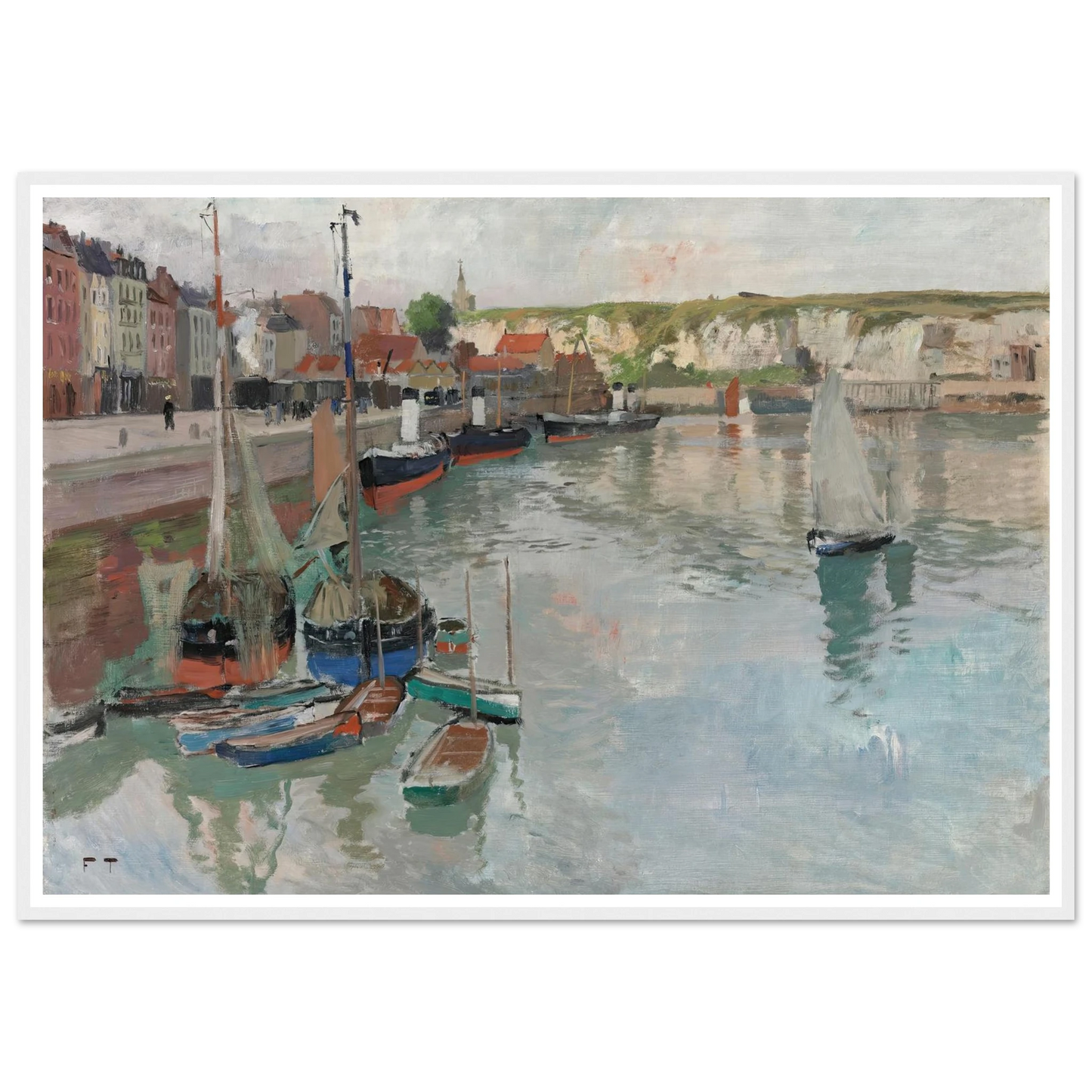 Dieppe (circa 1894) Art Print | Frits Thaulow - Framed Poster - 30x40 cm / 12x16″ - Black frame