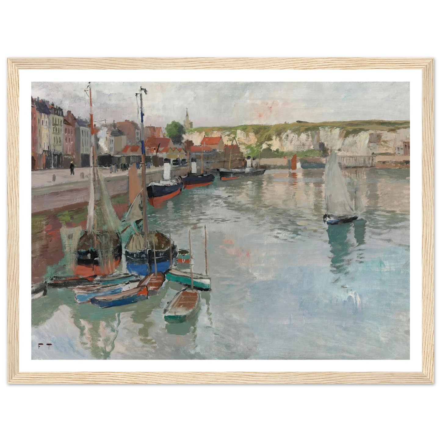 Dieppe (circa 1894) Art Print | Frits Thaulow - Framed Poster - 30x40 cm / 12x16″ - Black frame