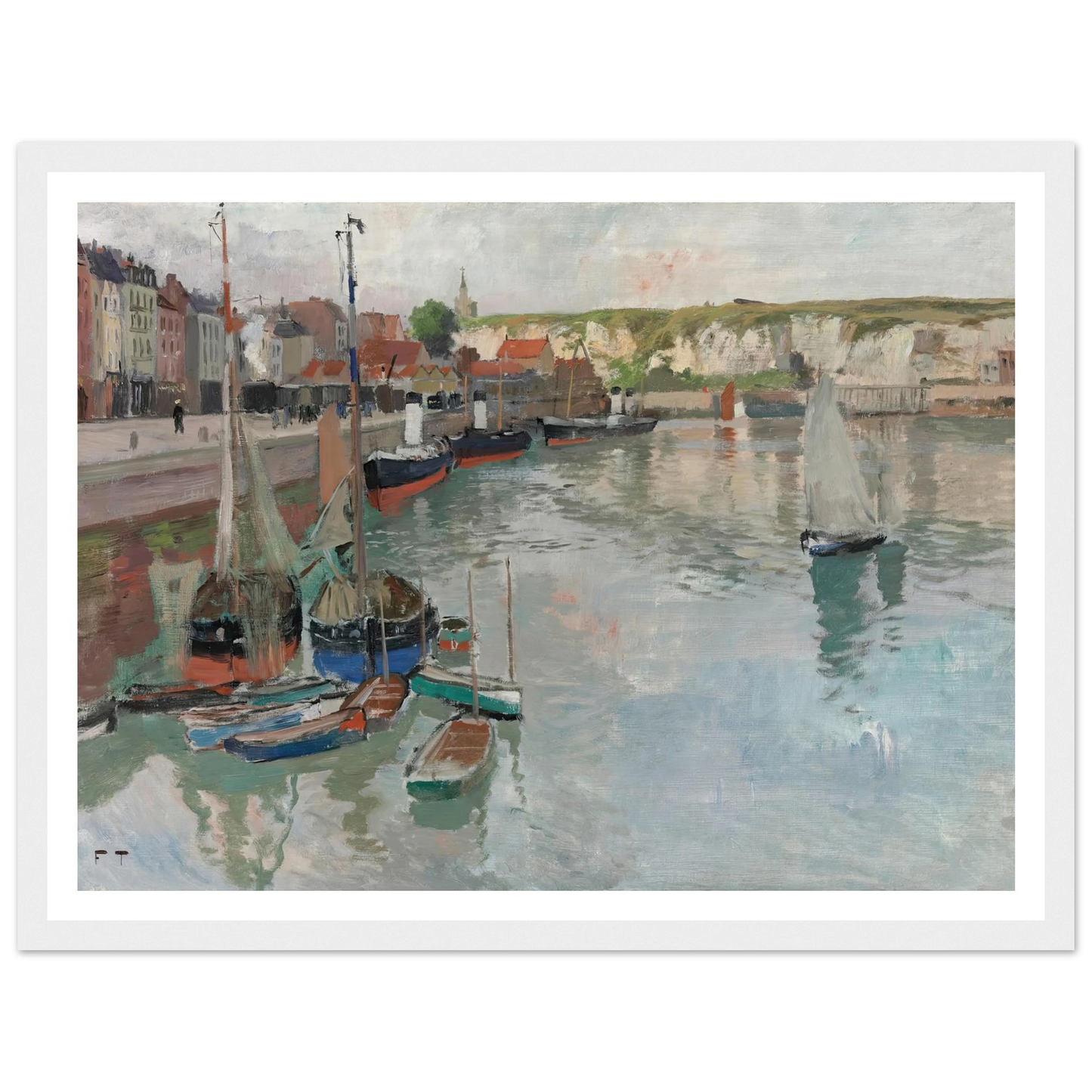 Dieppe (circa 1894) Art Print | Frits Thaulow - Framed Poster - 30x40 cm / 12x16″ - Black frame