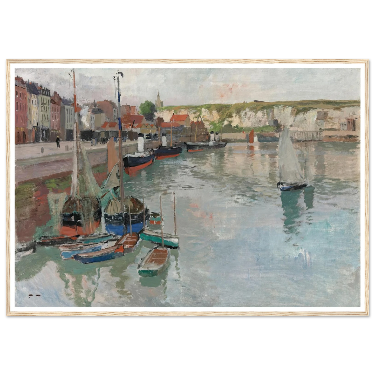 Dieppe (circa 1894) Art Print | Frits Thaulow - Framed Poster - 30x40 cm / 12x16″ - Black frame