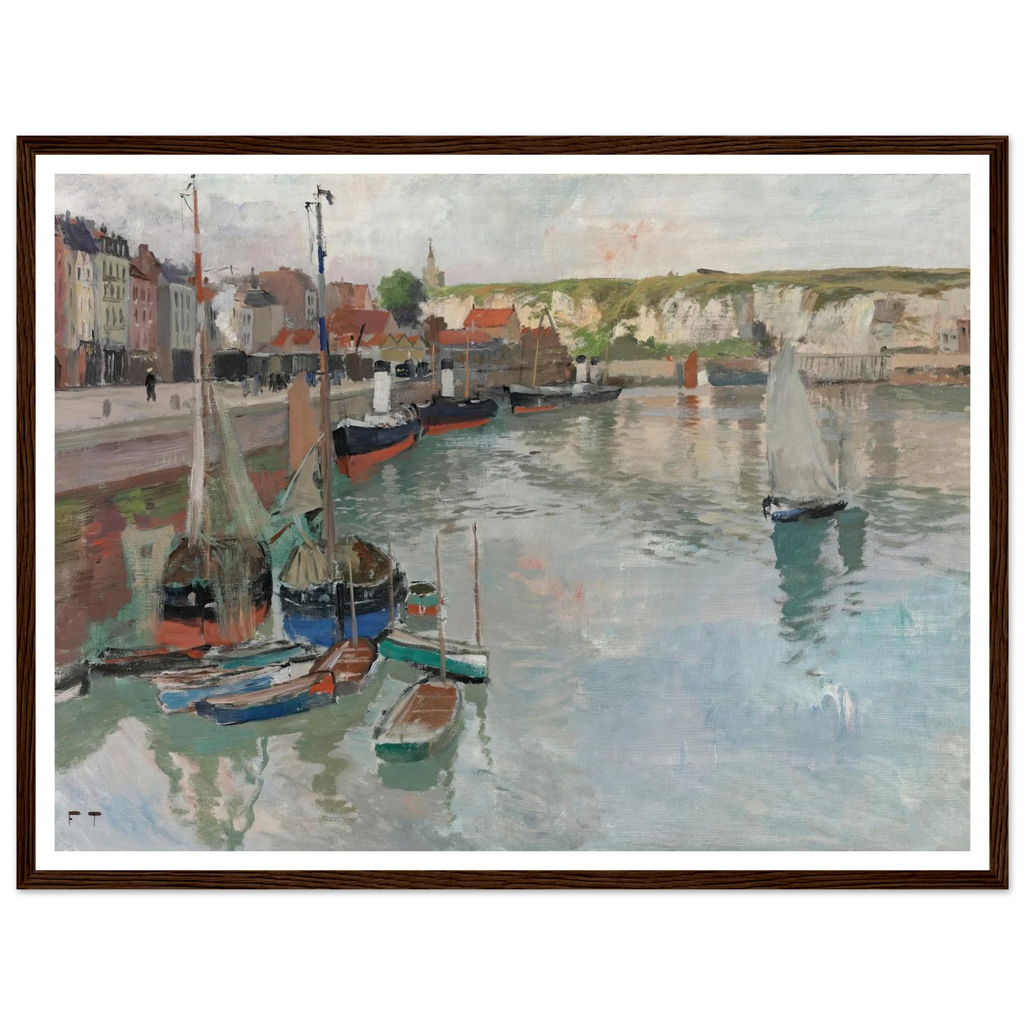 Dieppe (circa 1894) Art Print | Frits Thaulow - Framed Poster - 30x40 cm / 12x16″ - Black frame