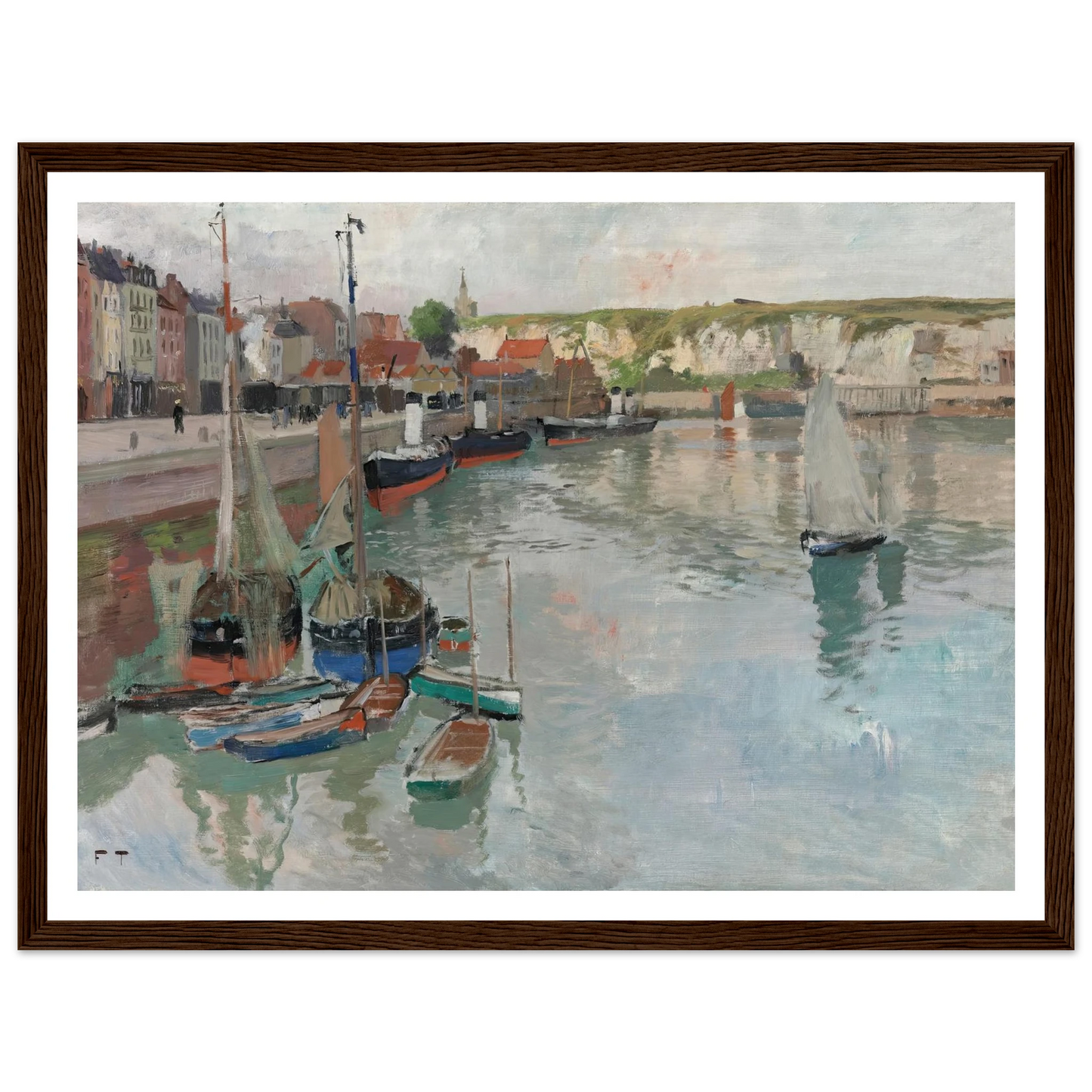 Dieppe (circa 1894) Art Print | Frits Thaulow - Framed Poster - 30x40 cm / 12x16″ - Black frame