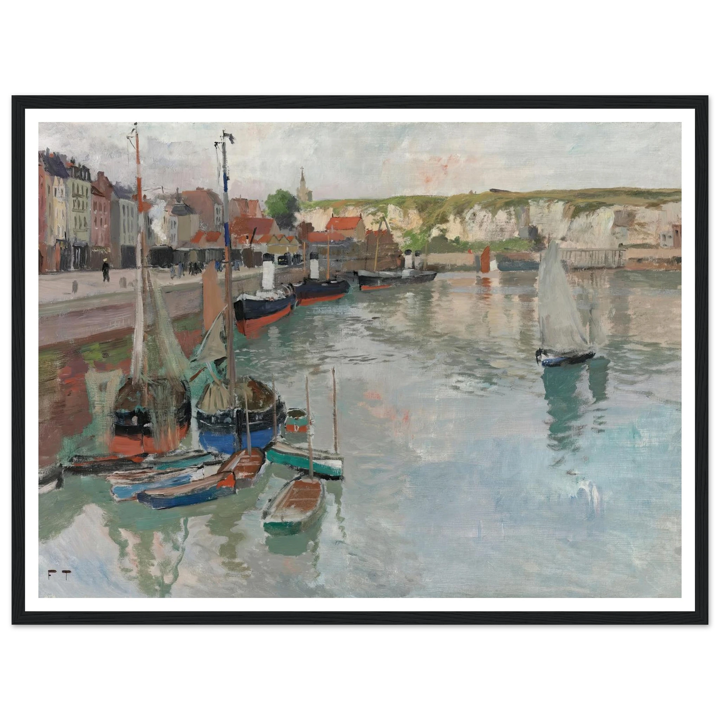 Dieppe (circa 1894) Art Print | Frits Thaulow - Framed Poster - 30x40 cm / 12x16″ - Black frame