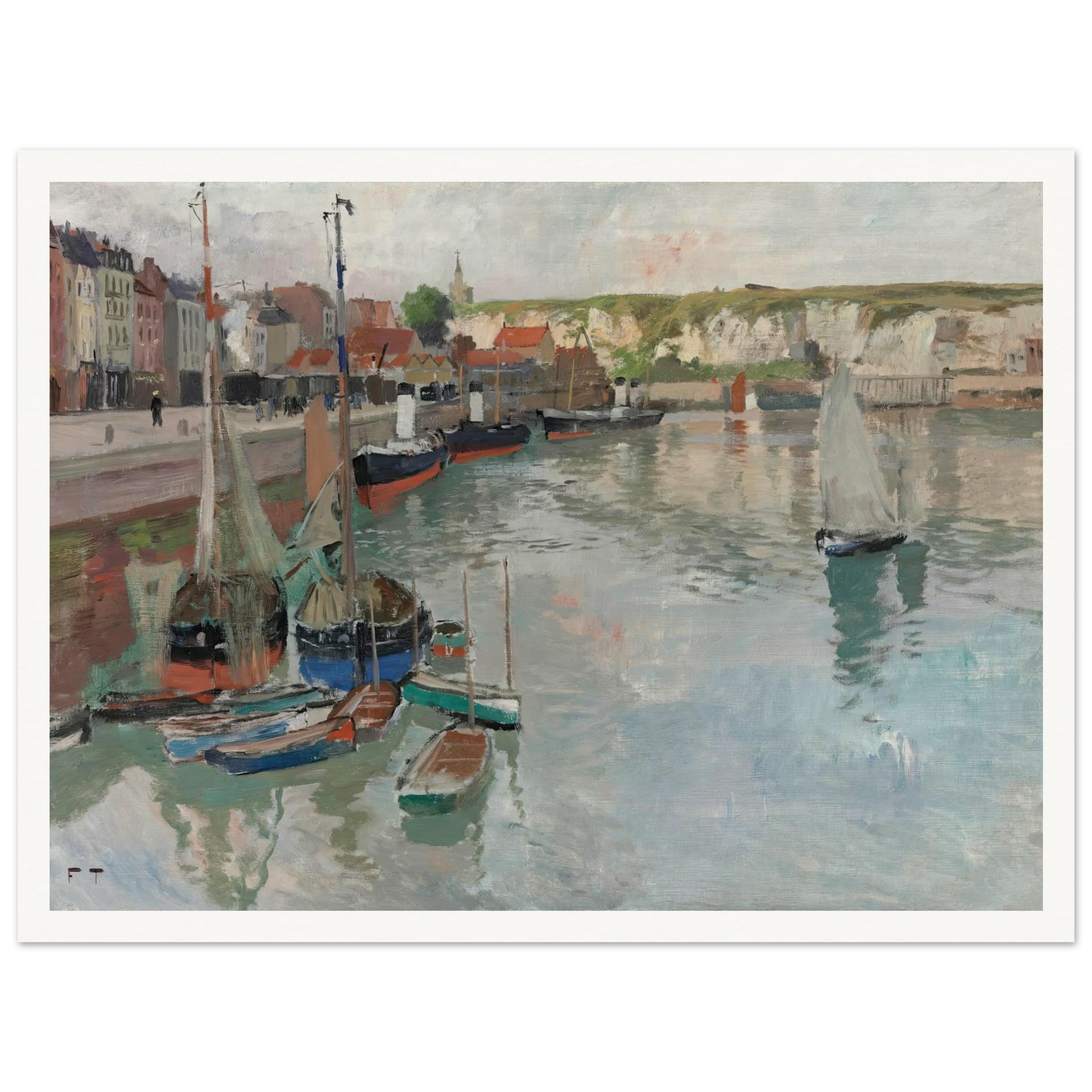 Dieppe (circa 1894) Art Print | Frits Thaulow - Framed Poster - 30x40 cm / 12x16″ - Black frame