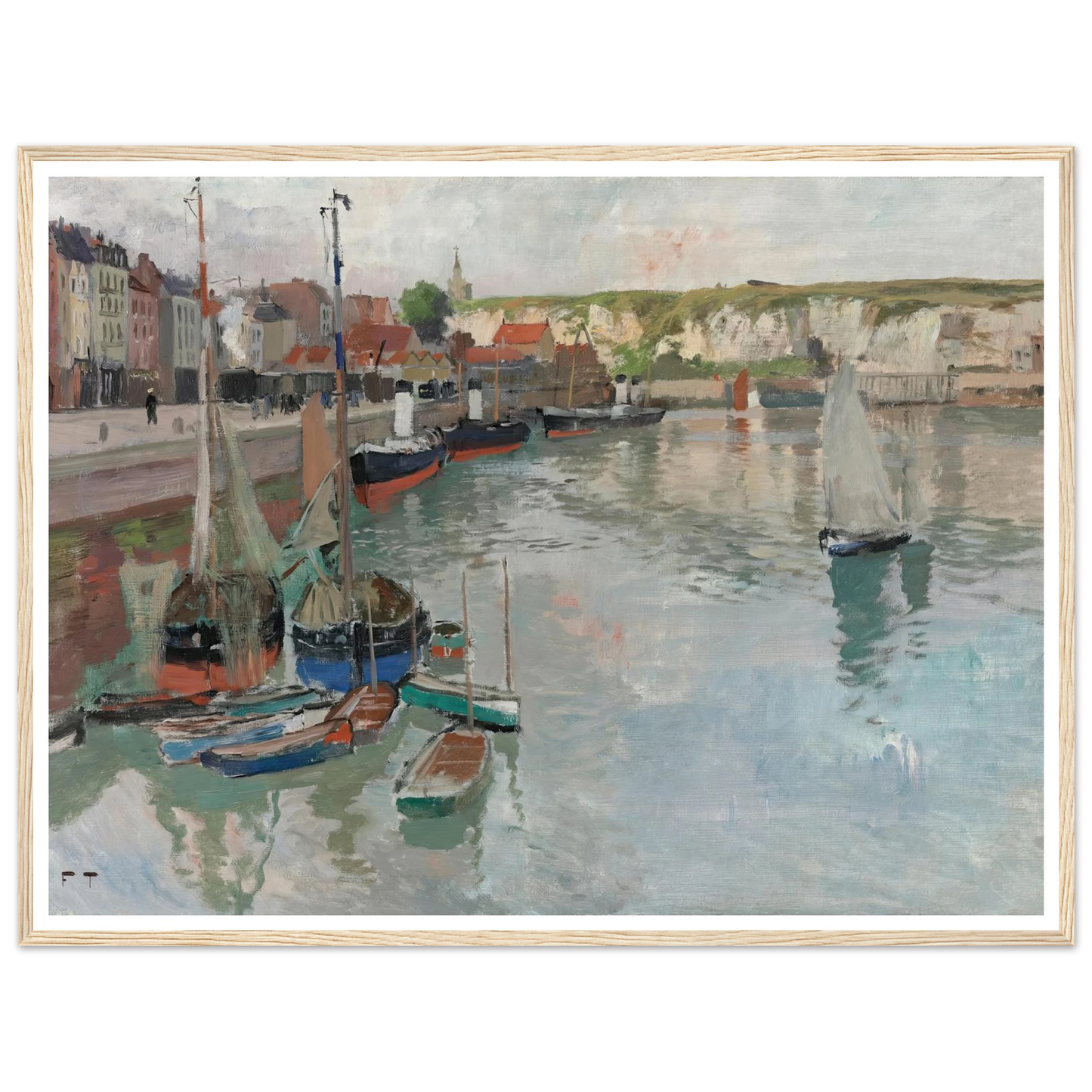 Dieppe (circa 1894) Art Print | Frits Thaulow - Framed Poster - 30x40 cm / 12x16″ - Black frame