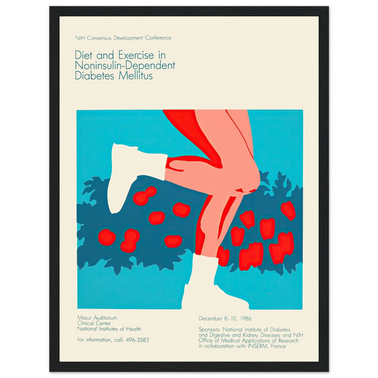 Diet and exercise in noninsulin-dependent diabetes mellitus (1986) Art Print | National Institutes of Health - Framed Poster - 30x40 cm / 12x16″ - Black frame