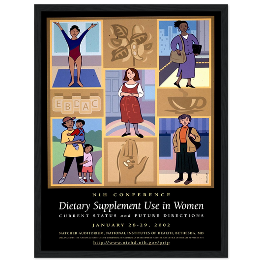 Dietary supplement use in women; current status and future directions (2002) Art Print | National Institutes of Health - Framed Poster - 30x40 cm / 12x16″ - Black frame
