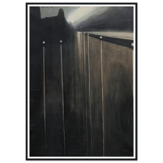 Digue D’ostende Aux Réverbères (1908) Art Print | Leon Spilliaert - Framed Poster - 30x40 cm / 12x16″ - Black frame