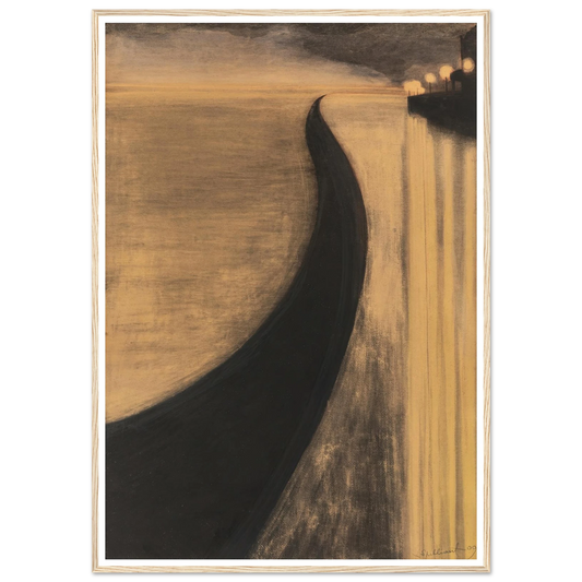 Digue et lumières d’Ostende (1909) Art Print | Leon Spilliaert - Framed Poster - 30x40 cm / 12x16″ - Black frame