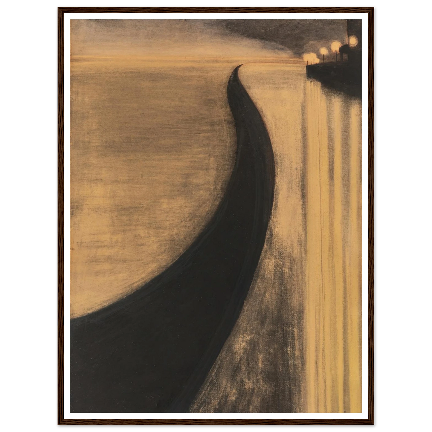 Digue et lumières d’Ostende (1909) Art Print | Leon Spilliaert - Framed Poster - 30x40 cm / 12x16″ - Black frame