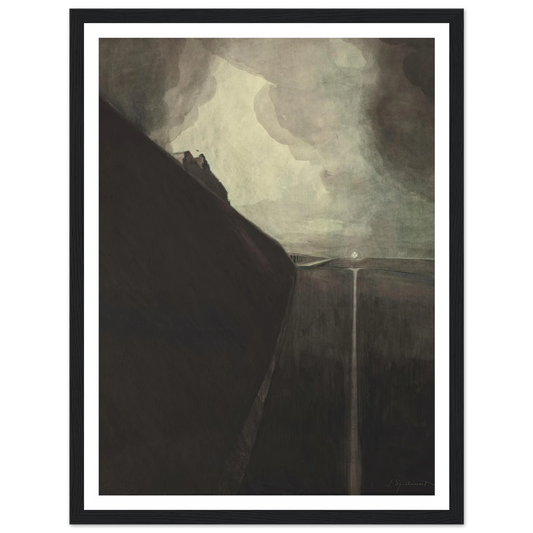 Digue et plage, Chalet Royal et galeries d’Ostende (1908) Art Print | Leon Spilliaert - Framed Poster - 30x40 cm / 12x16″ - Black frame