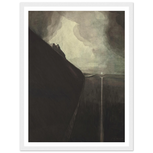 Digue et plage, Chalet Royal et galeries d’Ostende (1908) Art Print | Leon Spilliaert - Framed Poster - 30x40 cm / 12x16″ - Black frame