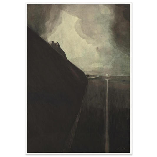 Digue et plage, Chalet Royal et galeries d’Ostende (1908) Art Print | Leon Spilliaert - Framed Poster - 30x40 cm / 12x16″ - Black frame