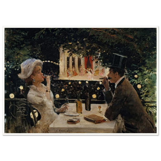 Dîner aux Ambassadeurs (1880) Art Print | Jean Beraud - Framed Poster - 30x40 cm / 12x16″ - Black frame