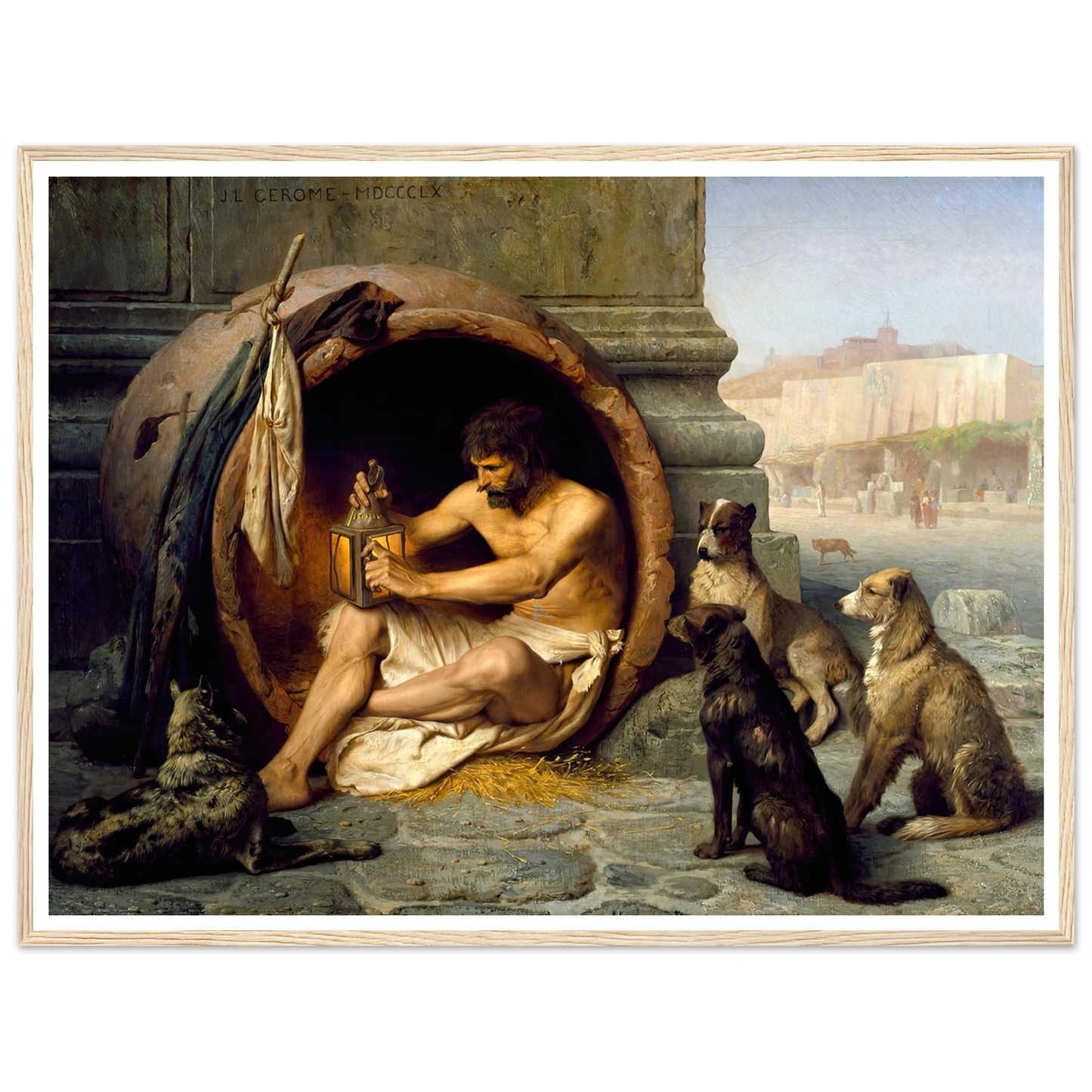 Diogenes (1860) Art Print | Jean Leon Gerome - Framed Poster - 30x40 cm / 12x16″ - Black frame