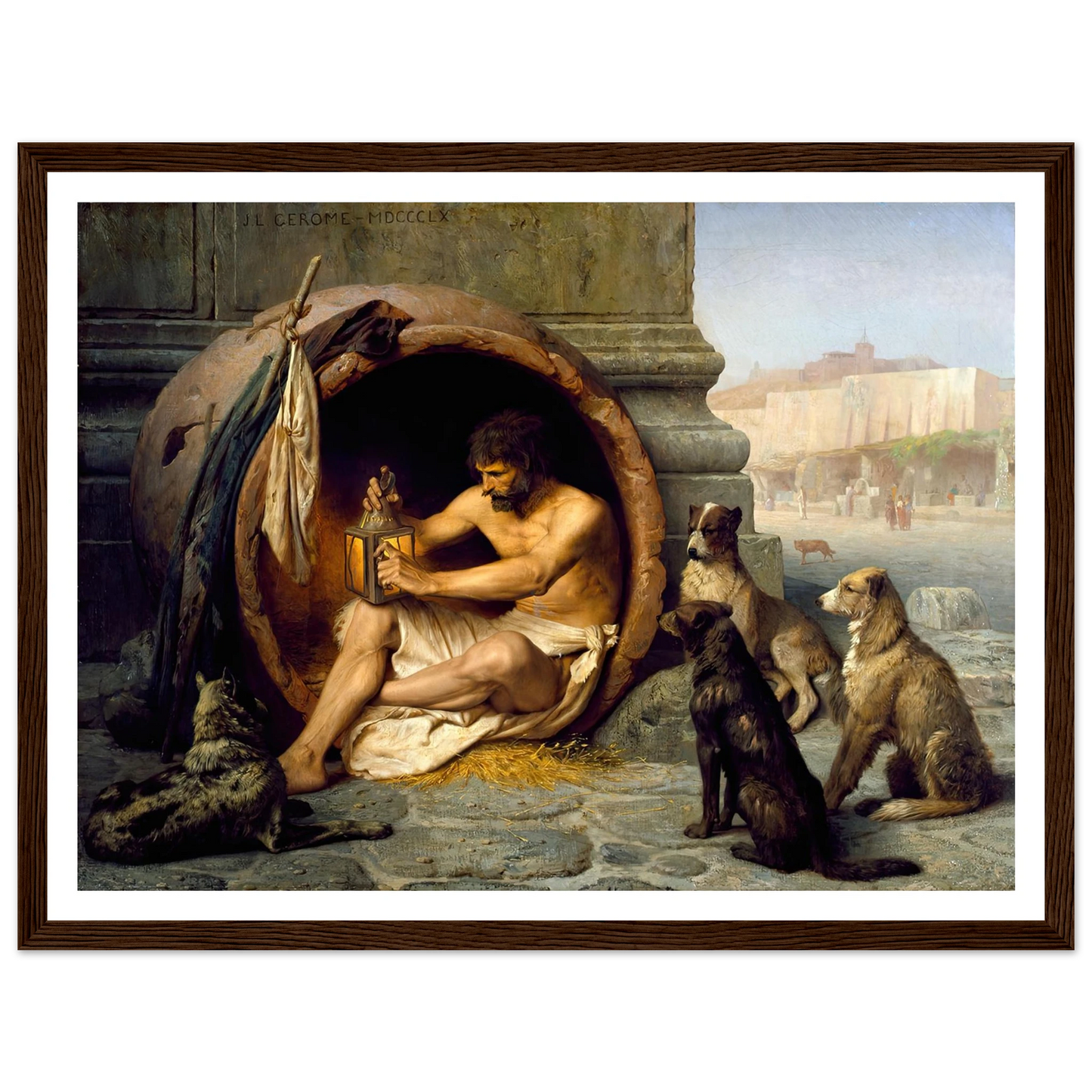 Diogenes (1860) Art Print | Jean Leon Gerome - Framed Poster - 30x40 cm / 12x16″ - Black frame