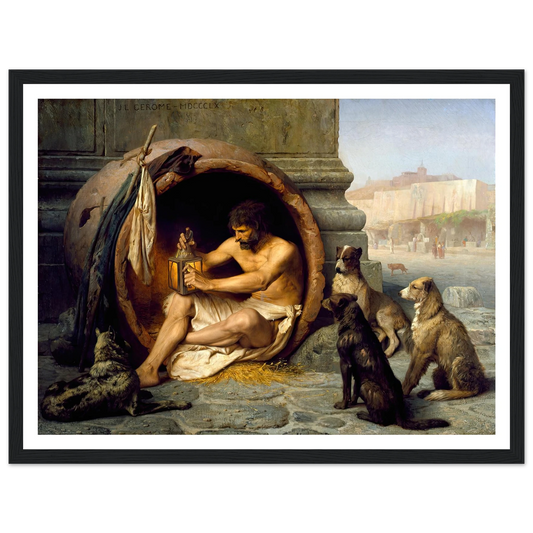 Diogenes (1860) Art Print | Jean Leon Gerome - Framed Poster - 30x40 cm / 12x16″ - Black frame