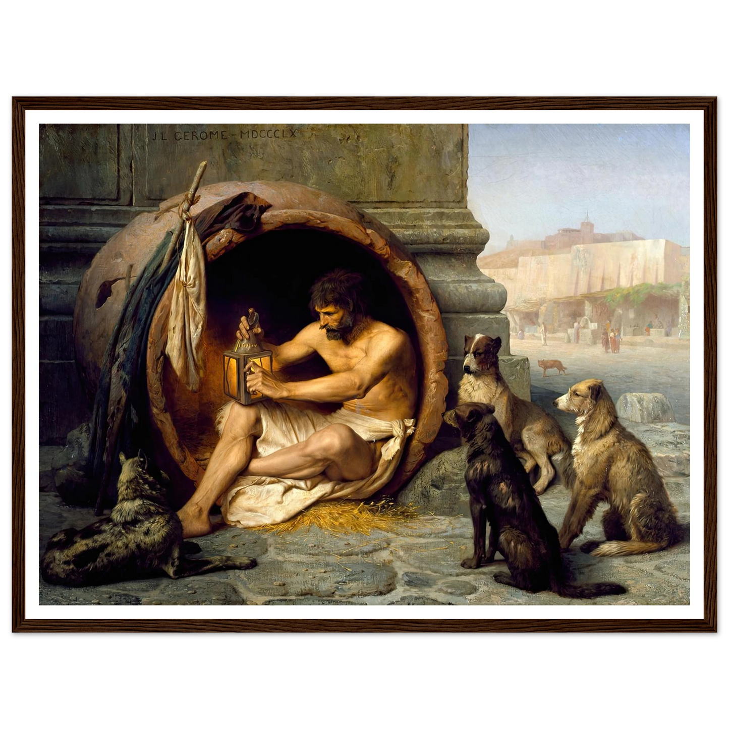 Diogenes (1860) Art Print | Jean Leon Gerome - Framed Poster - 30x40 cm / 12x16″ - Black frame
